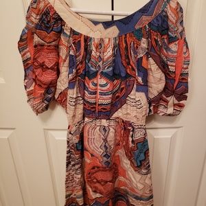 Multi colored tunic top